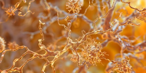 Aducanumab targets Alzheimers by attacking amyloid beta plaques treatment mechanism. Concept Alzheimer's Disease, Aducanumab, Amyloid Beta Plaques, Treatment Mechanism, Brain Health