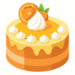 cake with cream and fruits