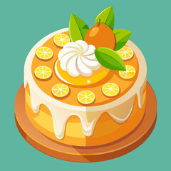 orange cake with cream