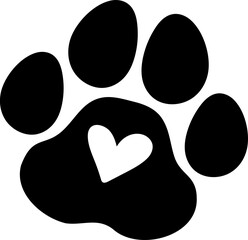 Paw print with heart © illusioninchaos