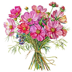 Obraz premium Birth Month Flower Clipart, Birth Flower PNG, Birth Month Flower Bouquet, Mother's Day Gift, Watercolor Birth Month Flowers, Floral