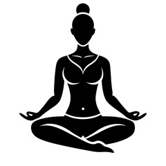 silhouette of a person meditating