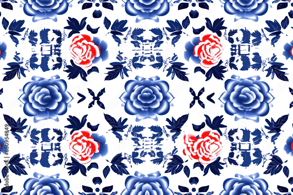 Sticker png tile pattern of rose art backgrounds porcelain.