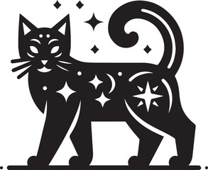 black and white cats set