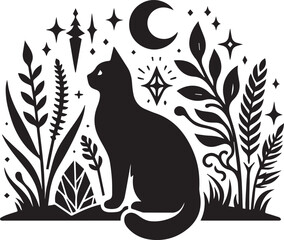 black and white cats set