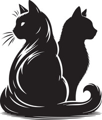 black and white cats set