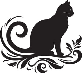 black and white cats set