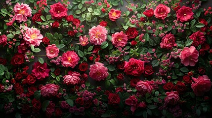 A bright rose backdrop with a solid crimson color.