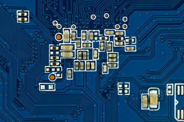 Close-Up of Blue Circuit Board