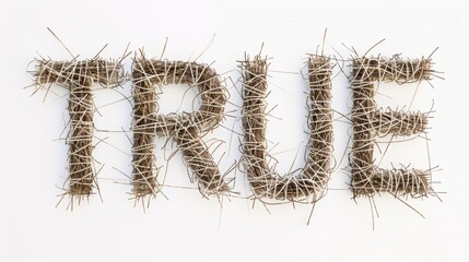 Fototapeta premium Verification and Reality symbol created in String Art Lettering.