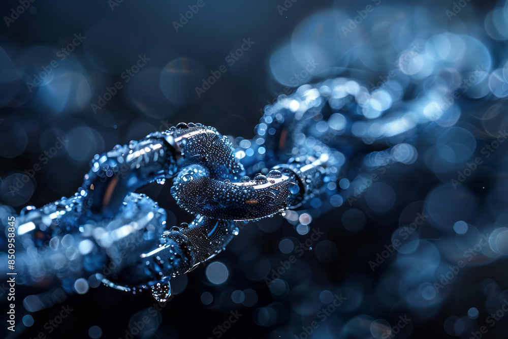 Aufkleber design of chains dissolving into musical notes, floating on a minimalist background,