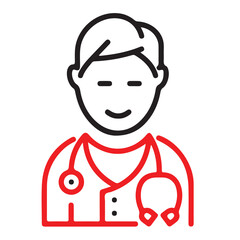 Doctor vector illustration clip-art image black and white