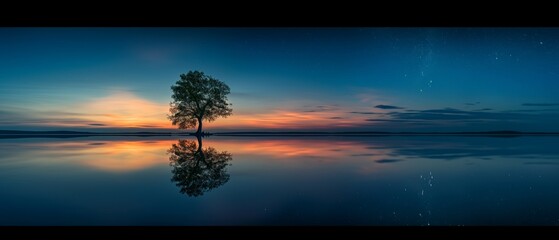 tree reflection with auora