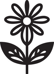 flower silhouette vector with black and white ornament