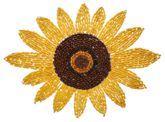 PNG Sunflower pattern plant art.