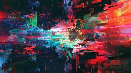 abstract colorful chaos in pixels