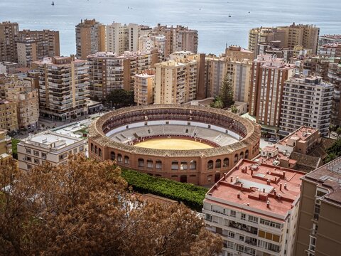 Malagueta, the corrida (bullring) bullfighting stadium in Plaza de Torros
