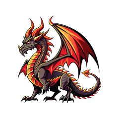 Chinese dragon statue on a white background