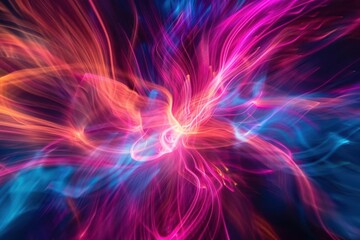 electrifying display of colorful abstract lights dynamic energy and motion long exposure photo