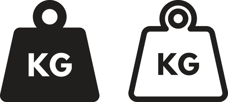 Kilogram weight icon set in two styles . KG weight icon . Scale icon vector