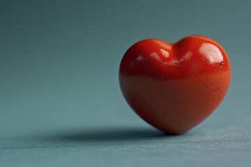 Fototapeta premium Minimalist aesthetic of a heart-shaped stress ball on a plain background,