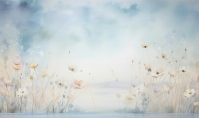 Soothing Nature-Inspired Watercolor Backdrop for Relaxing Ambiance Generative AI