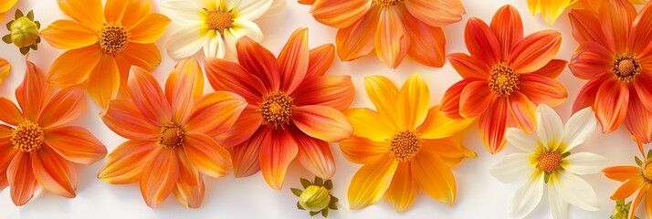Vibrant Flowers on White Background for Decor Inspiration Generative AI