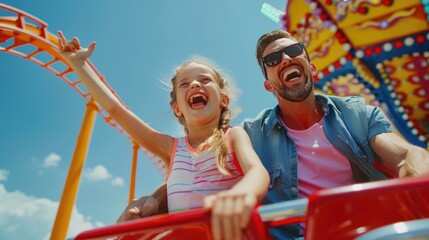 A father-son moment of excitement and thrills at an amusement park