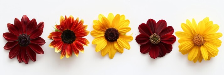 Vibrant Sunflowers on White Background for Summer Decor Generative AI