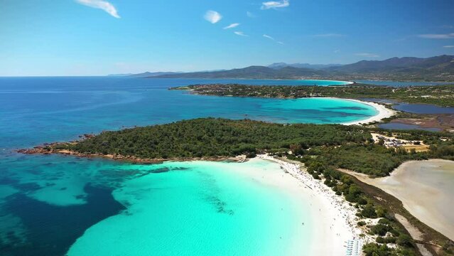 Aerial View of Cala Brandinchi, Gallura, Northwestern Sardinia, Italy