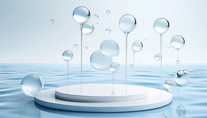 3D Rendering Background - Podium Platform for Product Presentation and Advertisement