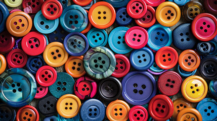 Fototapeta premium Sewing buttons background. Colorful sewing buttons texture 