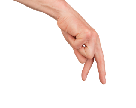 Walking fingers gesture, step by step. Hand journey two way sign, isolated. Success symbol, growth and progress. Climb staircase concept, forward movement. Human effort,, transparent cutout PNG