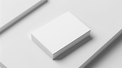 Stack of Blank Business Cards Mockup
