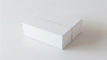 Naklejka premium Plain White Gift Box with Ribbon