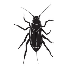 Cockroach silhouettes and icons. Black flat color simple elegant white background Cockroach animal vector and illustration.