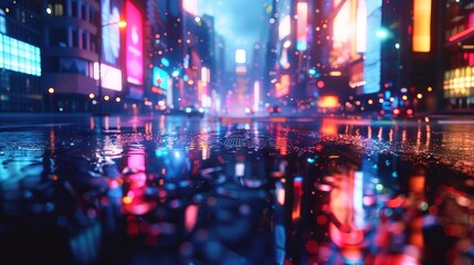 Cityscape design with neon lights