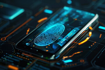 A cell phone with a fingerprint on the screen