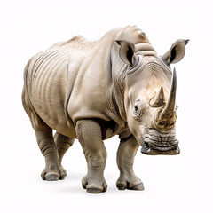 Obraz premium Portrait of a rhinoceros on white background