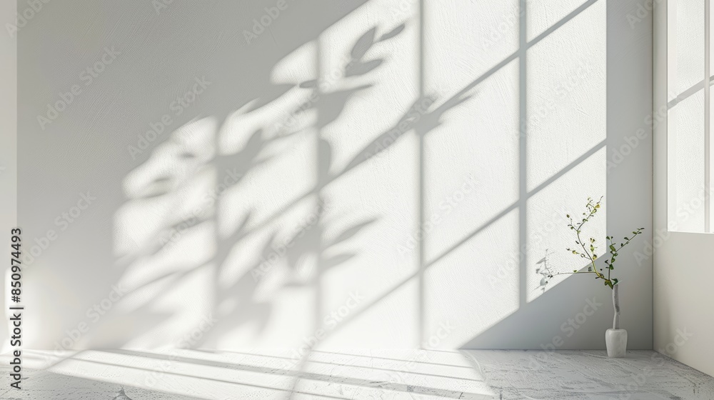Poster abstract geometric shapes formed by sunlight through a window, shadows creating a minimalist pattern