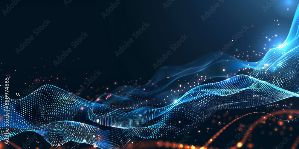 Wall mural cyberpunk technical background abstraction ui ux modern trendy design. place for text. lines and dot