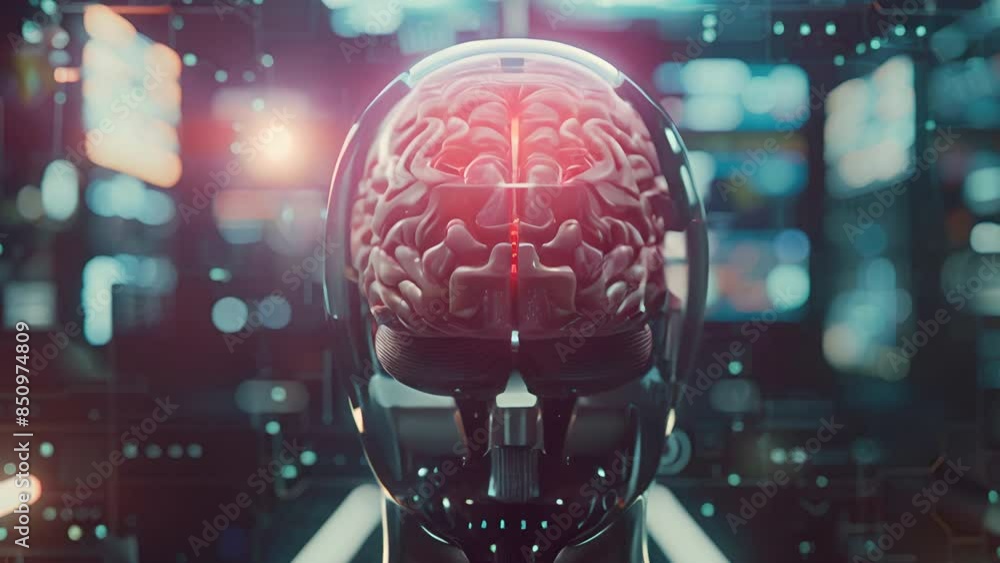 Aufkleber A groundbreaking brain-computer interface that utilizes advanced brain scan technology to enable direct communication between the mind and machines.