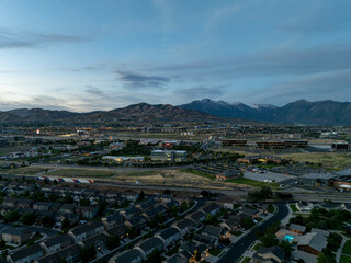 Silicon Slopes Lehi, Utah at twilight