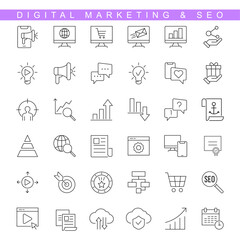 Digital Marketing & Seo icon set