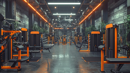sprawling gym filled with a multitude of machines and equipment for various workouts and exercises.