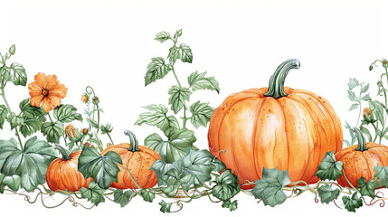Obraz premium watercolor illustration of pumpkin