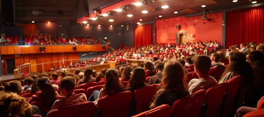 Engaged Students Watch Live Theater Performance During School Field Trip