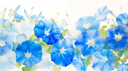 Vibrant Morning Glory Blooms for Spring Decor Generative AI