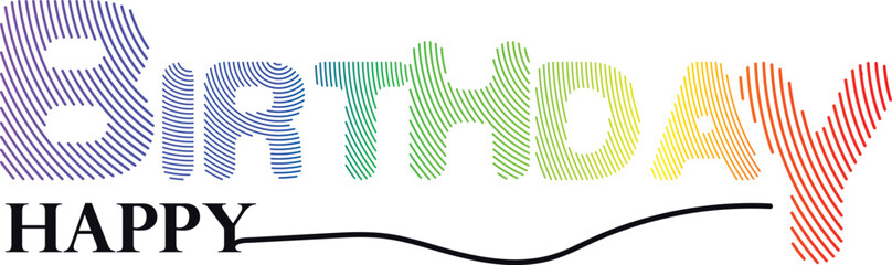 Gradient Color, Happy Brithday golden luxury text effect design