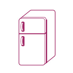 Refrigerator cartoon illustration isolated on white background for children color book